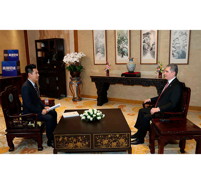 Türkmen halkynyň Milli Lideri, Türkmenistanyň Halk Maslahatynyň Başlygy Gurbanguly Berdimuhamedowyň Hytaýyň «CGTN» teleýaýlymyna beren interwýusy